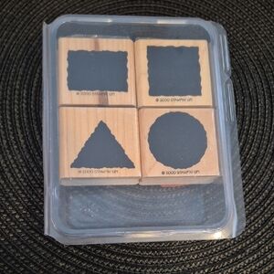 STAMPIN' UP! Retired 2000 'Little Shapes' Stamp Set, Set of 4 Stamps